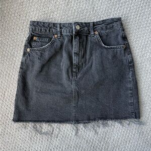 Topshop Black Denim Skirt